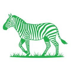 Obraz premium Zebra Side View Silhouette Vector Illustration