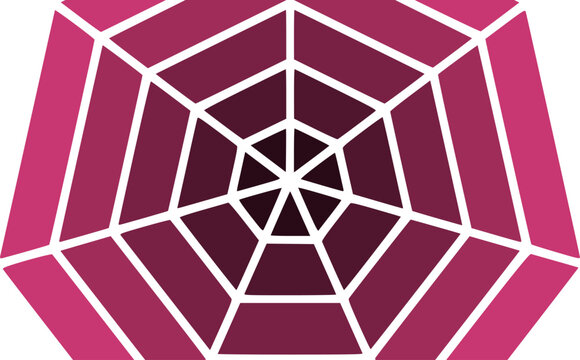 Dark maroon heptagonal geometric web pattern design