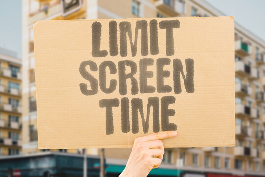 "Limit Screen Time" Reducing device usage for health. REDUCING. DEVICE. USAGE. HEALTH. SCREEN.