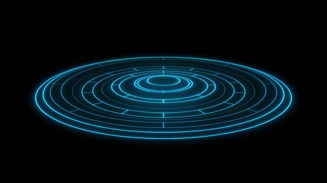 Futuristic Ground Portal Energy Ring Blue Loop &ndash; Overlay Graphic Element