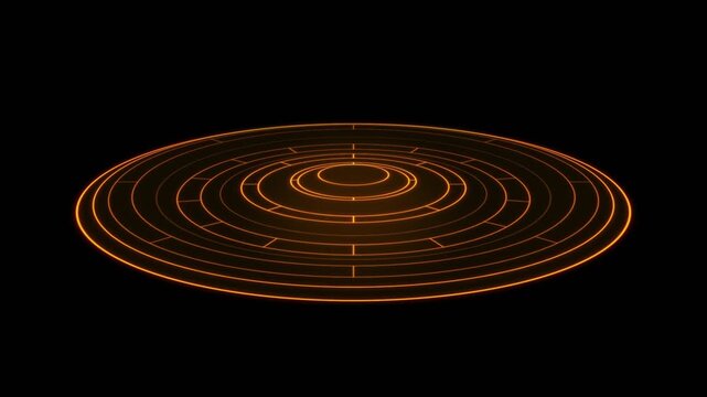 Futuristic Ground Portal Energy Ring Orange Loop &ndash; Overlay Graphic Element
