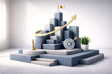 Abstract Success: Growth and Strategy Concept