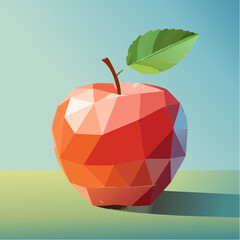 Czerwone jabłko z zielonym listkiem 