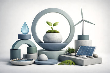 Renewable Energy Abstract: Pastel Eco Display