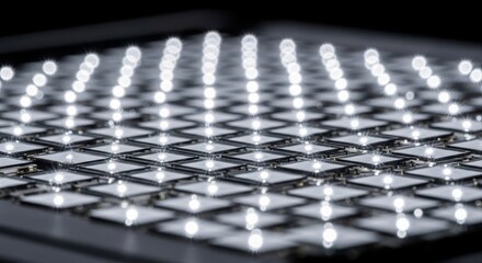 Fototapeta premium Close-up of LED Grid Lighting Display.