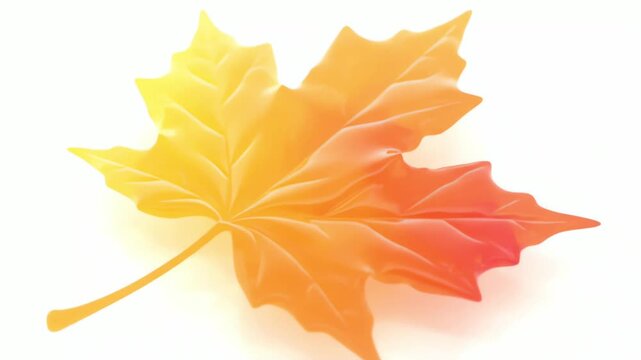 Vibrant autumn maple leaf in warm golden light