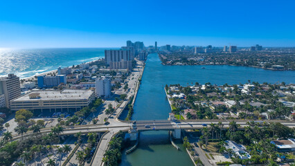 Obraz premium Hollywood Beach Florida aerial photo