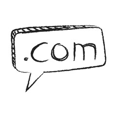 Hand Drawn Dot Com Website Domain Speech Bubble Symbol