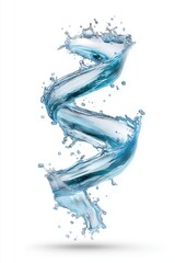 Obraz premium Spiral water splash forming dynamic shape representing fluid motion purity energy and natural element visualization in modern abstract design concept