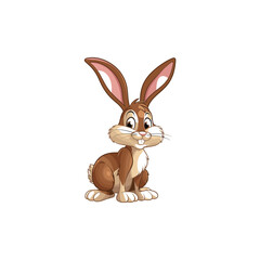Adorable Happy Hare Character in Nature Illustration
Smiling Vector Bunny on Isolated White Background.