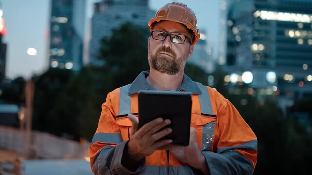 Engineer remotely accessing embedded system firmware via a tablet in an urban environment highlighting secure and efficient update deployment.