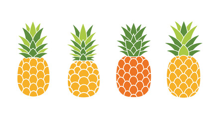 Pineapple Line art colorful modern style © Lovely