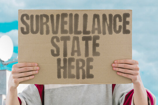 "Surveillance State Here" Monitoring systems pervade modern life. MONITORING. SYSTEMS. PERVADE. MODERN. LIFE.