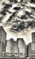 Fototapeta premium Boston city skyline on a beautiful evening