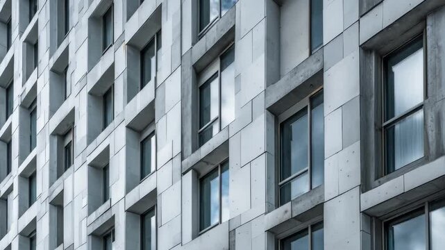 Closeup of a blastresistant building facade featuring modular panels and energyabsorbing cladding tailored for mitigating explosion force in densely populated areas.