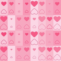 Pink heart Valentine pattern background.