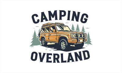 Vintage Off-Road Vehicle with Rooftop Tent for Camping and Overland Adventures. © fafa