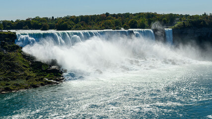 Close-up of Niagara Falls: Turbulent Water and Massive Mist
