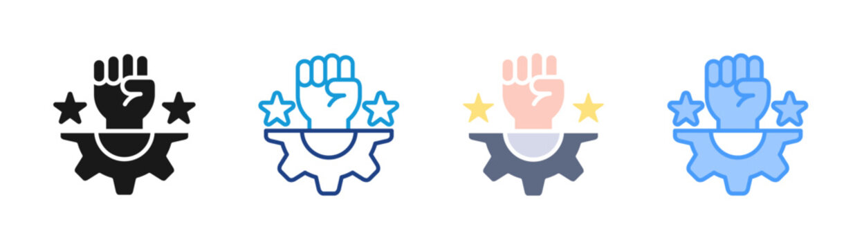 Determination icon set multiple style collection