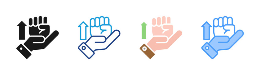 Fototapeta premium Helping Hand icon set multiple style collection