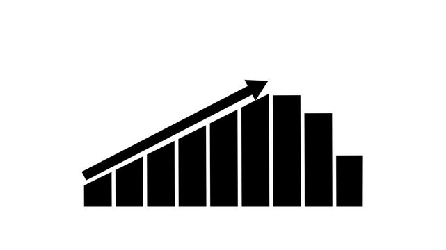 abstract business graph chart icon arrow rising up 4K stock video 4K Resolution, Analyzing with on white background,4k video animation.