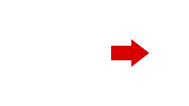 Arrow icon animation on black background. Motion graphics of road arrow concept. 4k