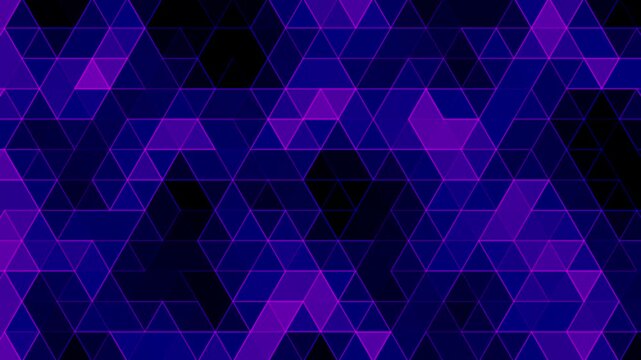 Retro futuristic geometric vibrant purple blue abstract triangle mosaic gradient animation background