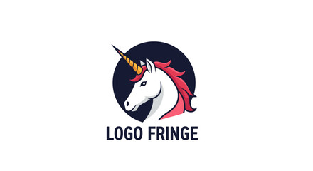 Naklejka premium Majestic Unicorn Head with Flowing Mane, Illustrating Fantasy and Magic, Isolated White Background.