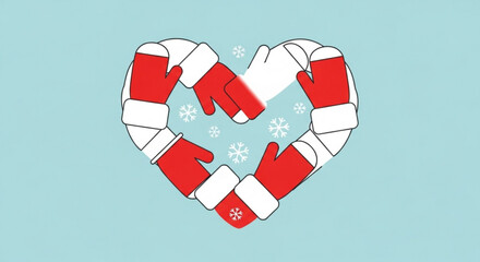 red heart on a sky bule background 
