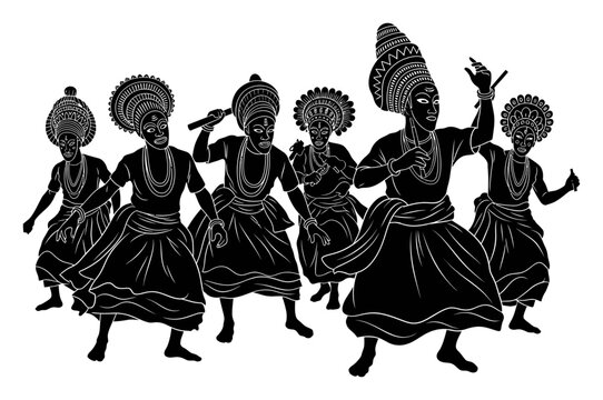 Yoruba Gelede Mask - Silhouette Vector Illustration