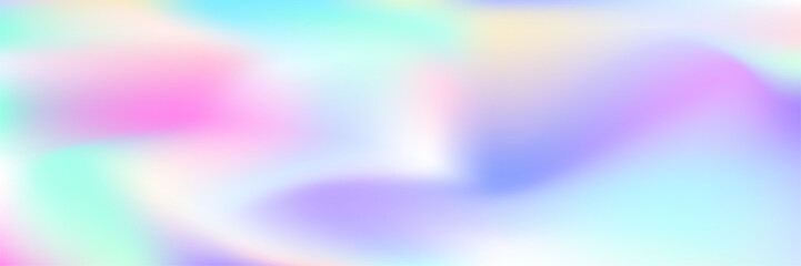 Obraz premium Iridescent Gradient. Hologram Background. Blue Metal Texture. Kawaii Fluid. Blur Geometry Invitation. Digital Card. Abstract Texture. Shiny Banner. Purple Iridescent Gradient
