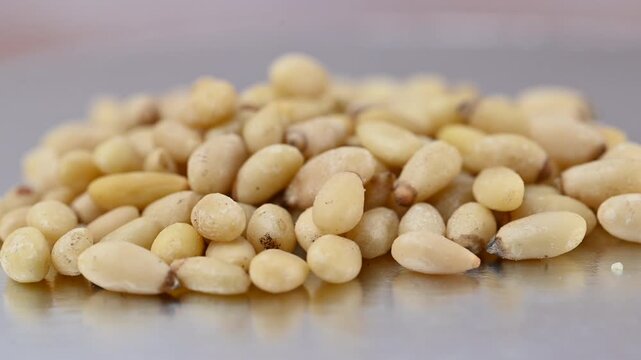 video of peeled pine nuts
