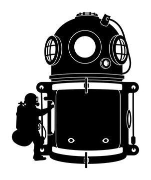 Diving Bell Illustration - Minimalist Vector