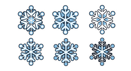 Snowflake Line art filed color illustration