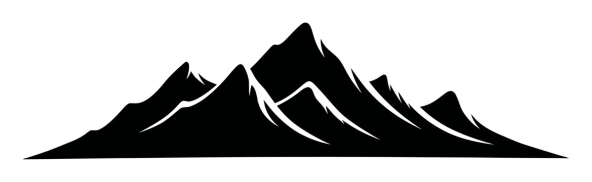 Glacial Moraine Silhouette - Minimal Vector