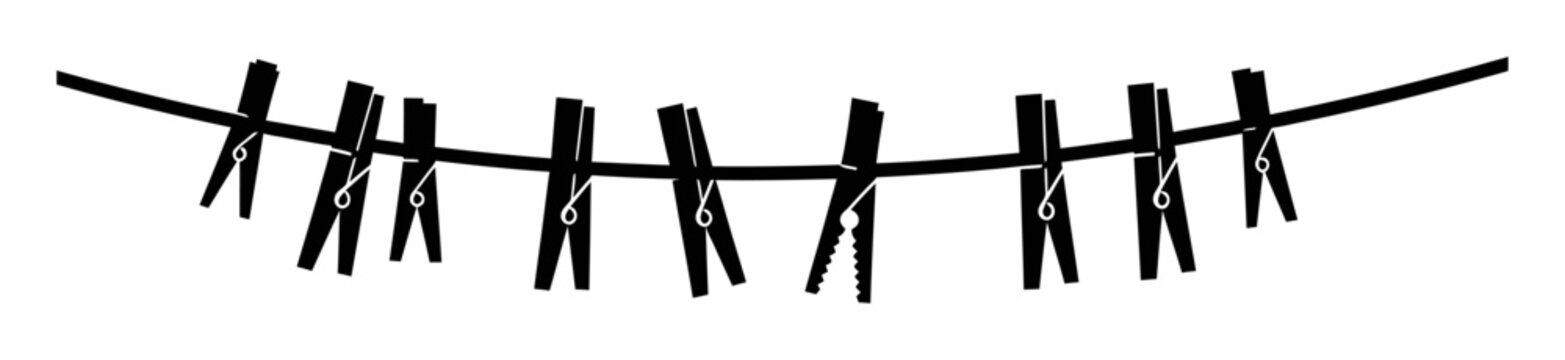 Clothesline Silhouette - Minimalist Vector