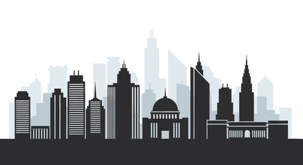 Obraz premium City skyline with various buildings.