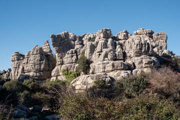 El Tornillo de El Torcal rock formations in Spain