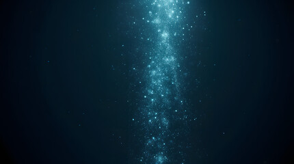 Obraz premium Bioluminescent deep-sea environment with glowing particles