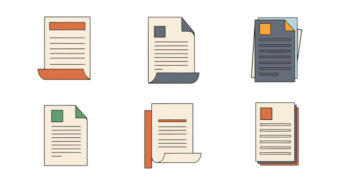 Essay Paper Line art colorful digital illustration
