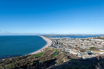 View from Portland Heights of Fortuneswell looking towards Weymouth harbour
