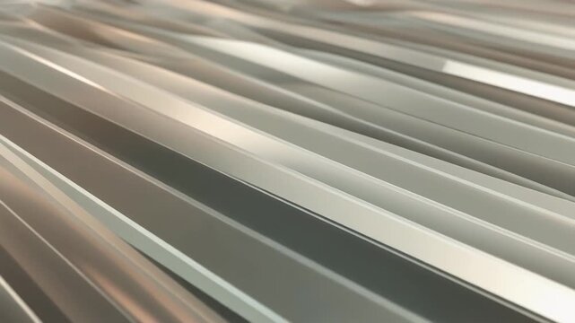 Abstract parallel ribbed surface with soft light and shadow creating depth and texture animated