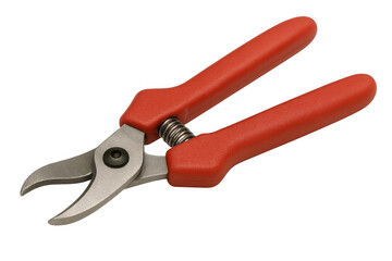 Obraz premium Garden secateurs with red handles for pruning plants