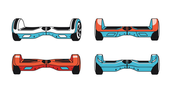 Hoverboards Line art color minimal style
