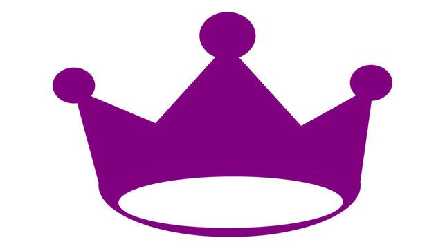 Royal parple Crown Icon Isolated on White Background