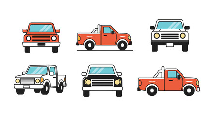Naklejka premium Pickup Truck Line art creative concept