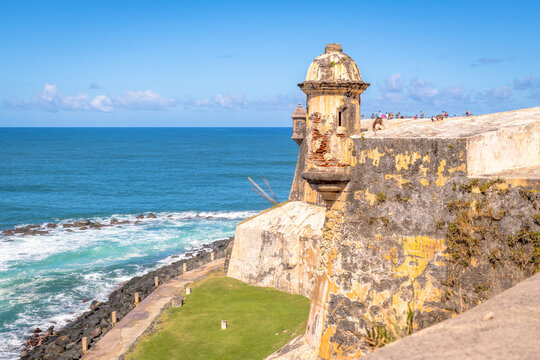 A sentry box of an old historic fort in San Juan