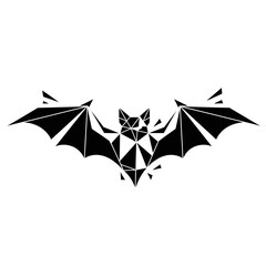 Fototapeta premium Modern geometric bat silhouette logo design
