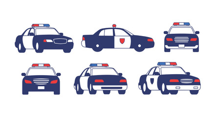 Police Car Line art color vector minimal style © Sumi Khanom