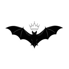 Fototapeta premium Stunning black bat with crown in flight